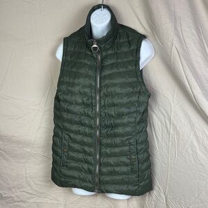 Barbour puffer sleeveless quilted vest gilet size 10
olive green